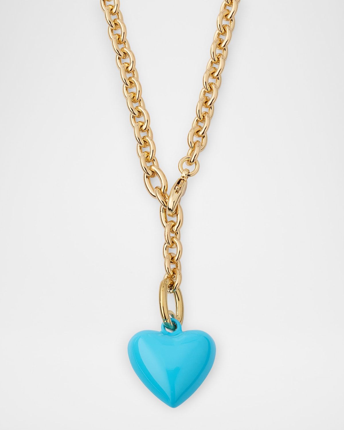 The Mini Puffy Heart Necklace, Turquoise