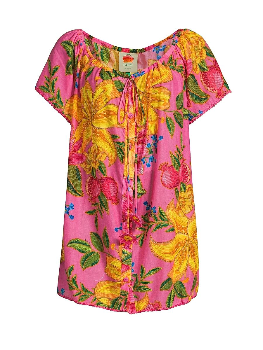 Women's Summer Fruit Minidress - Pink - Size Large