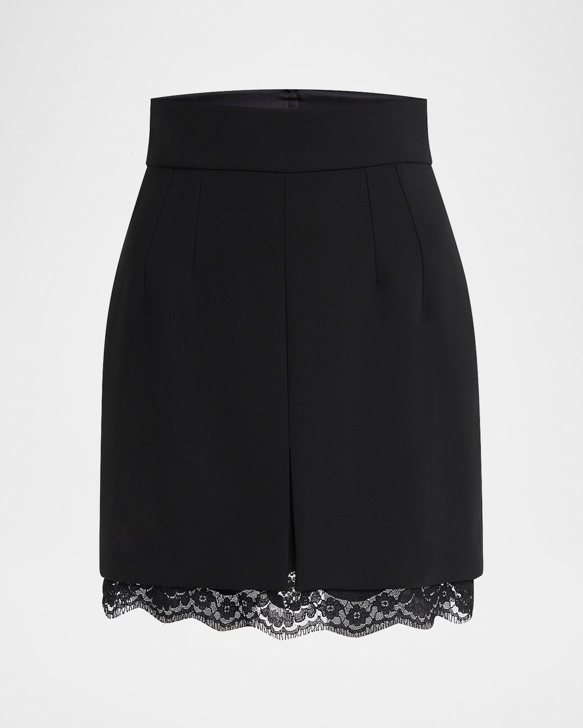 Lana Double Crepe Lace-Trim Mini Skirt