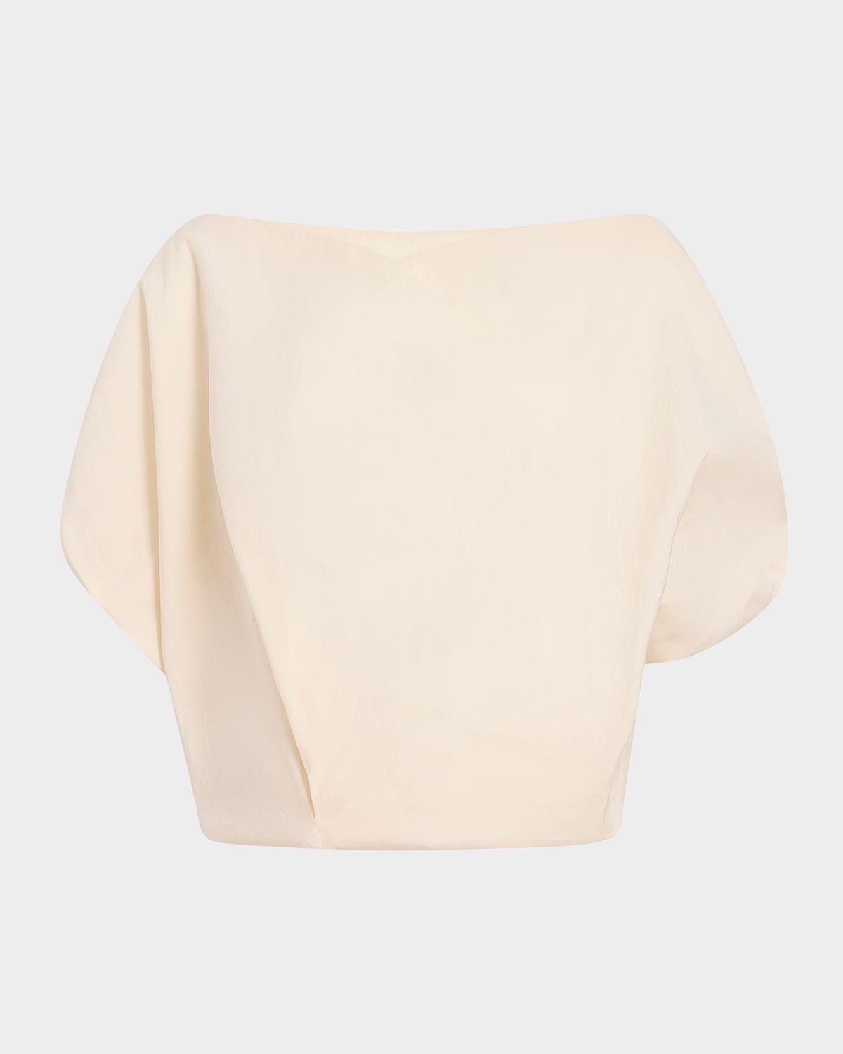 Niles Cap-Sleeve Crop Silk Top