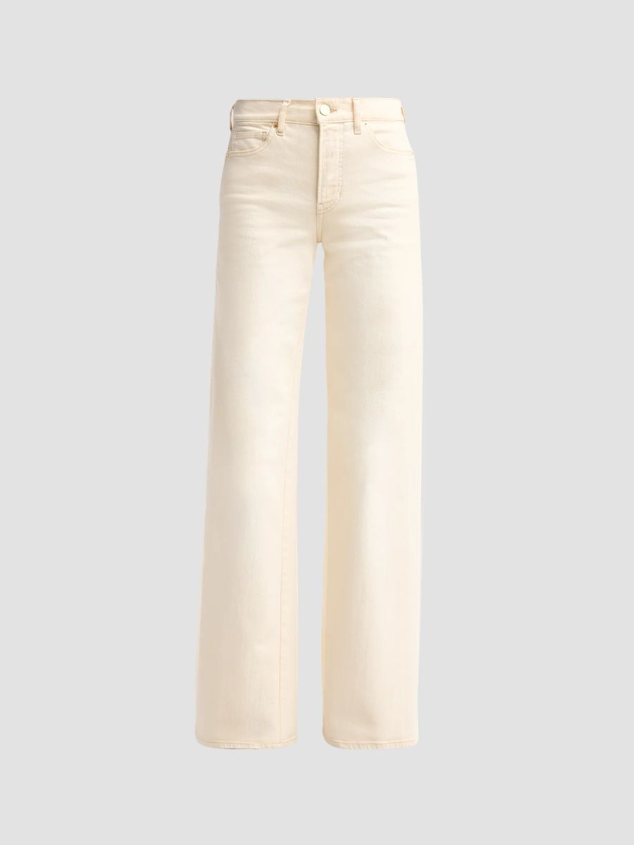 Veronica Beard Women's Taylor Mid-Rise Wide-Leg Jeans - Ecru - Size 32