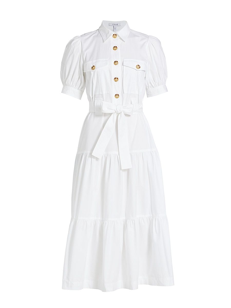 Women's Buffy Cotton Utility Shirtdress - White - Size 12