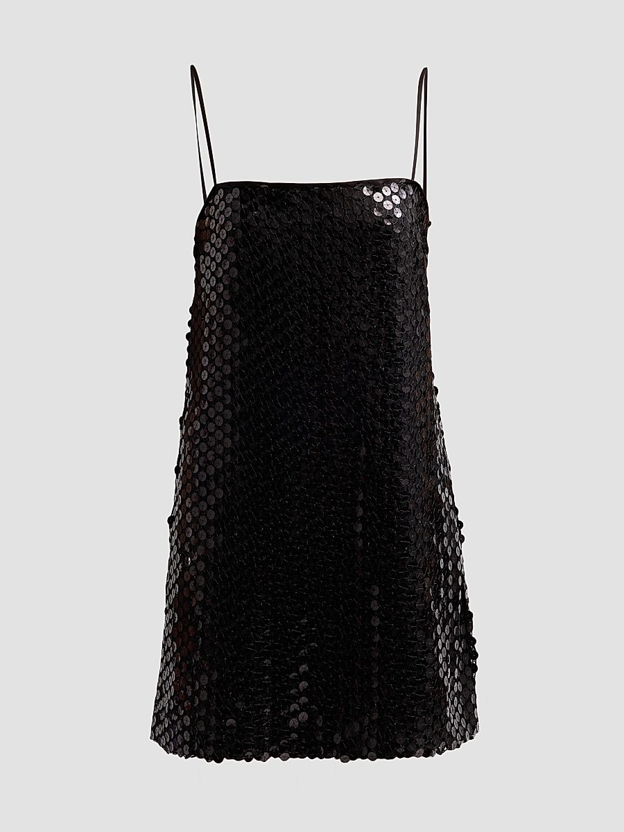 Women's Yvonne Paillette-Embellished Mini Dress - Black Mesh - Size 10