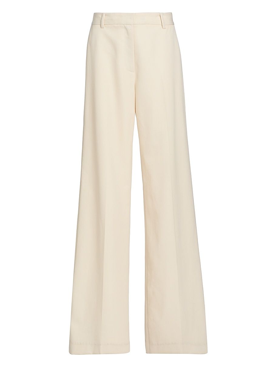 Women's Rivers Wool Wide-Leg Pants - Stone - Size 8