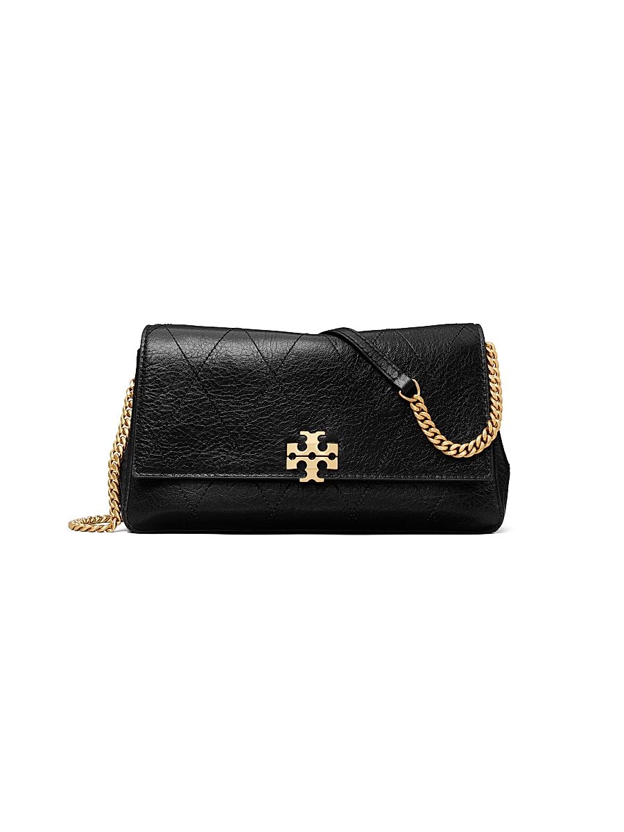 Women's Charlie Leather Chain Wallet - Black
