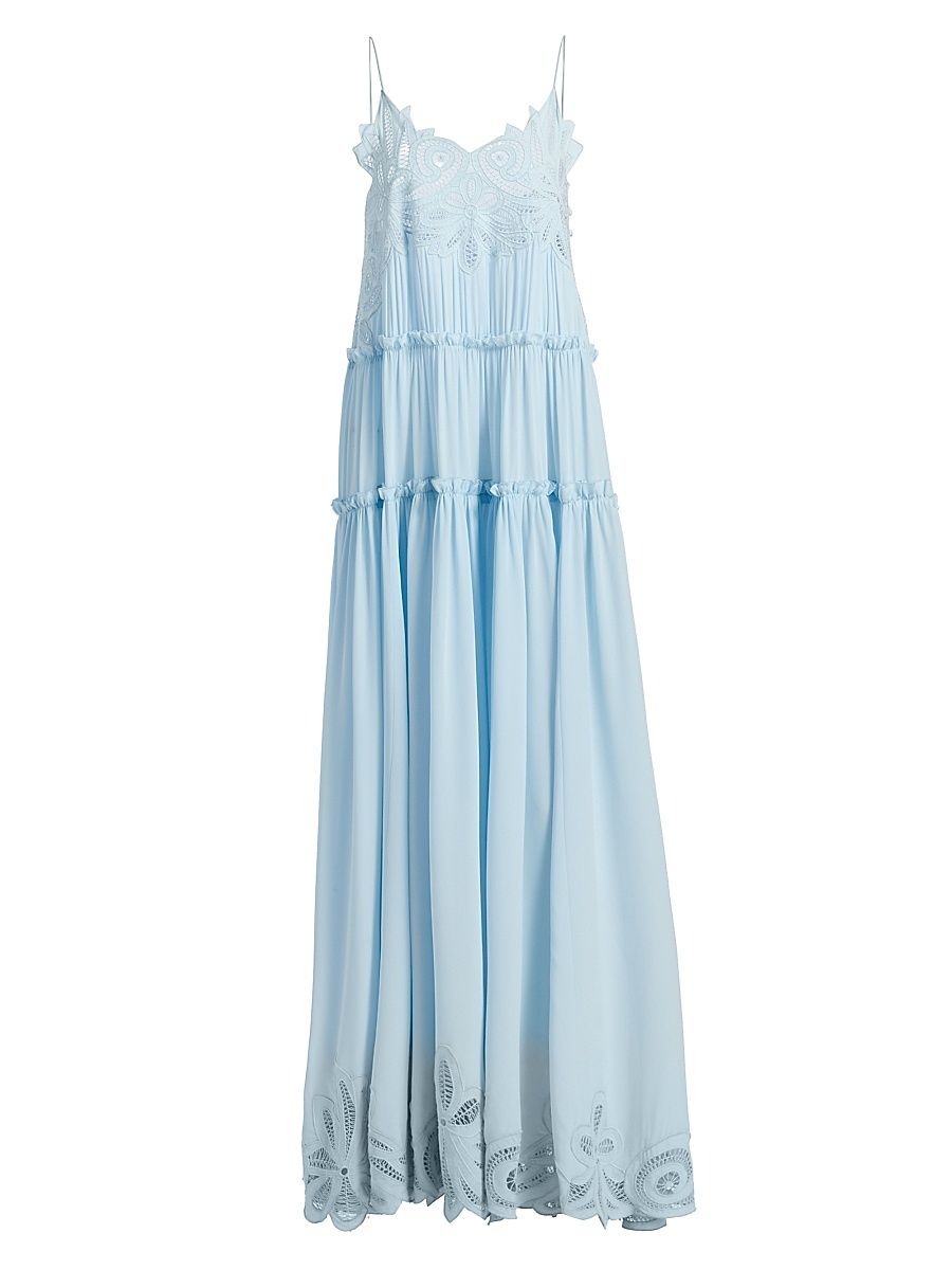 Women's Filippa Silk Tiered Gown - Adriatic - Size 6