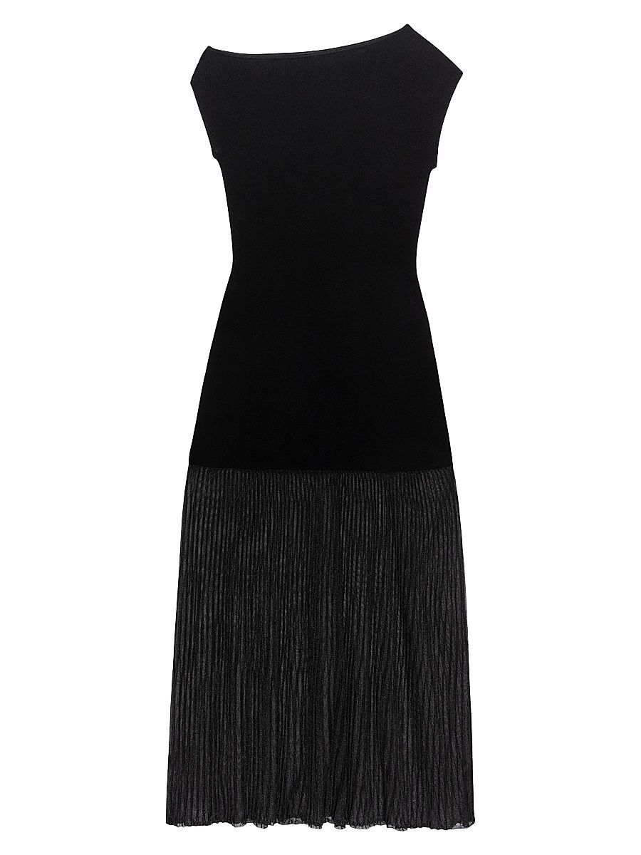 Women's Vinka Mixed Media Cocktail Dress - Black - Size Large