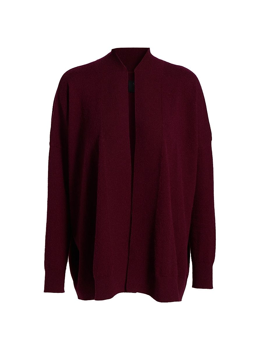 Women's Cashmere Open-Front Cardigan - Rosewood - Size XS