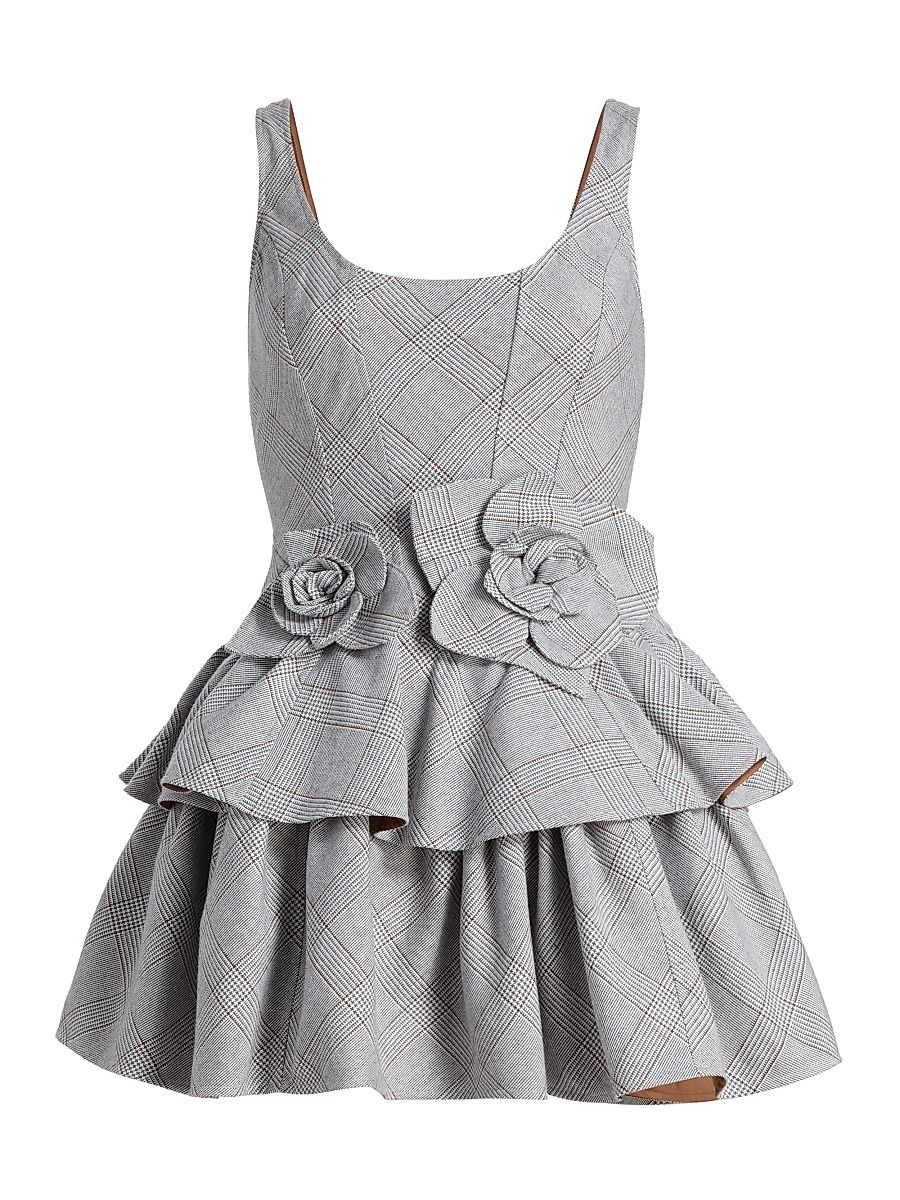 Women's Devyn Plaid Fit & Flare Minidress - Grey Plaid - Size 2