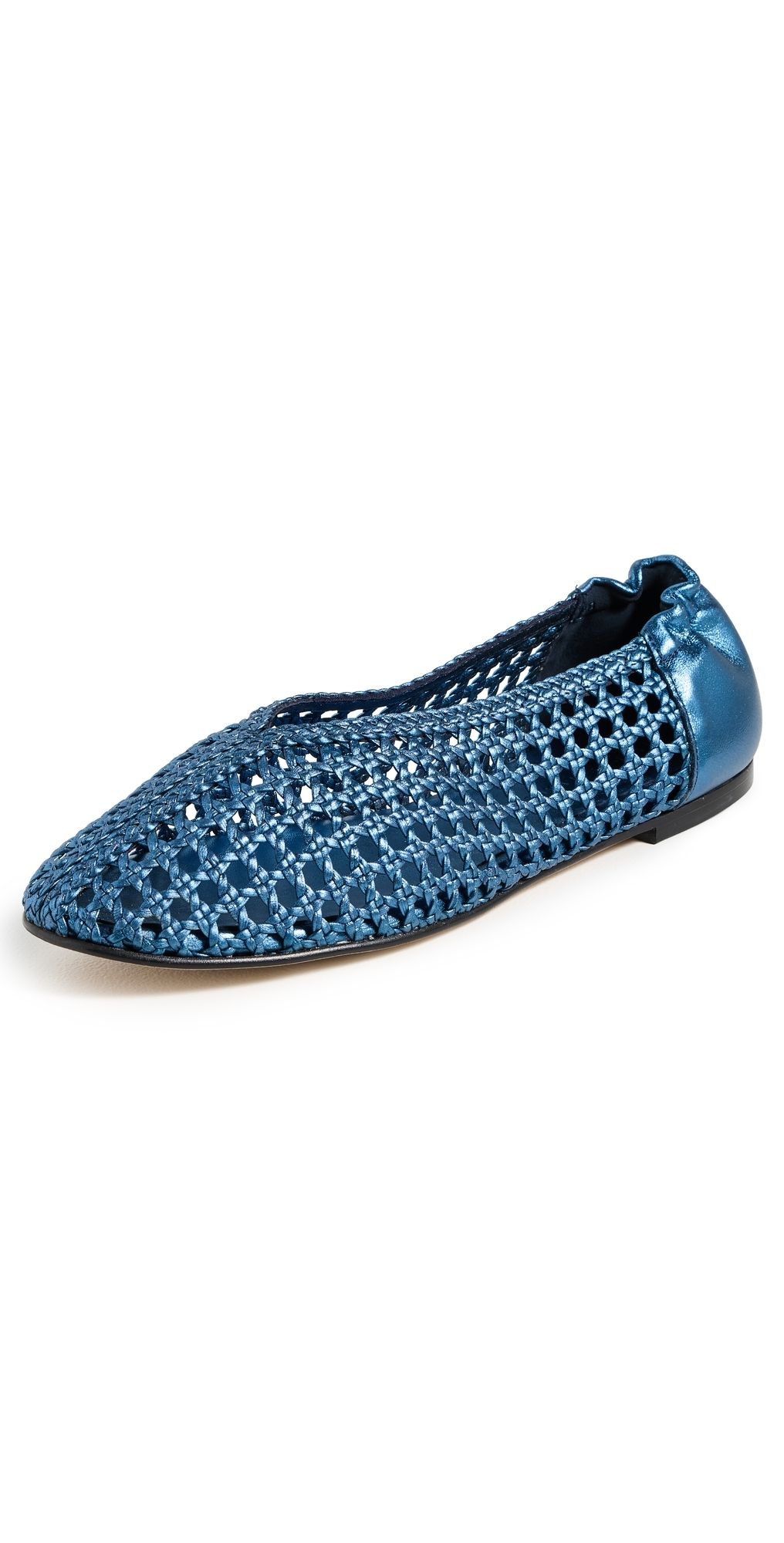 Freda Salvador Riley Flats Ocean Metallic Woven Calf 9