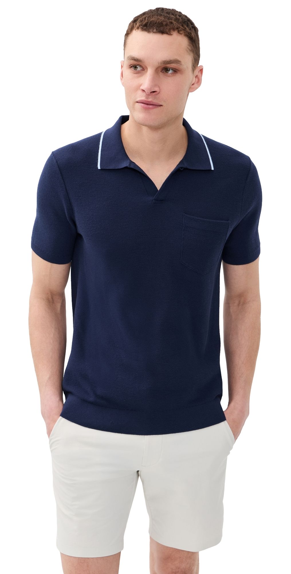 RLX Ralph Lauren Cotton Coomax Johnny Collar Sweater Polo Refined Navy/Office Blue XL