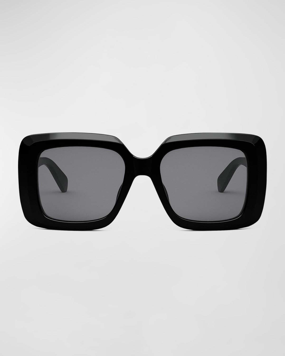 Bold Three-Dot Acetate Square Sunglasses