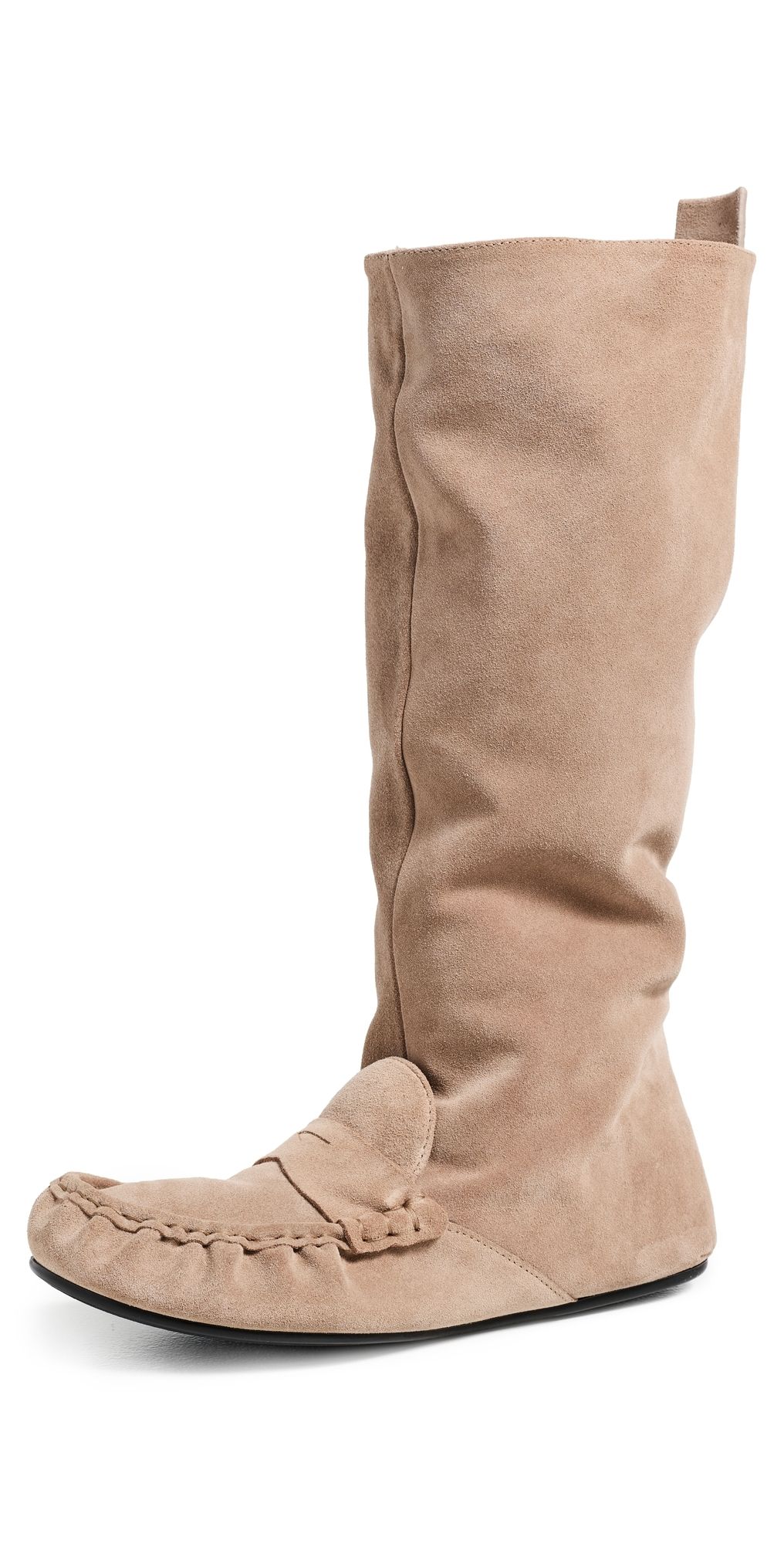 Acne Studios Bojan Slouch Suede Boots Beige 35