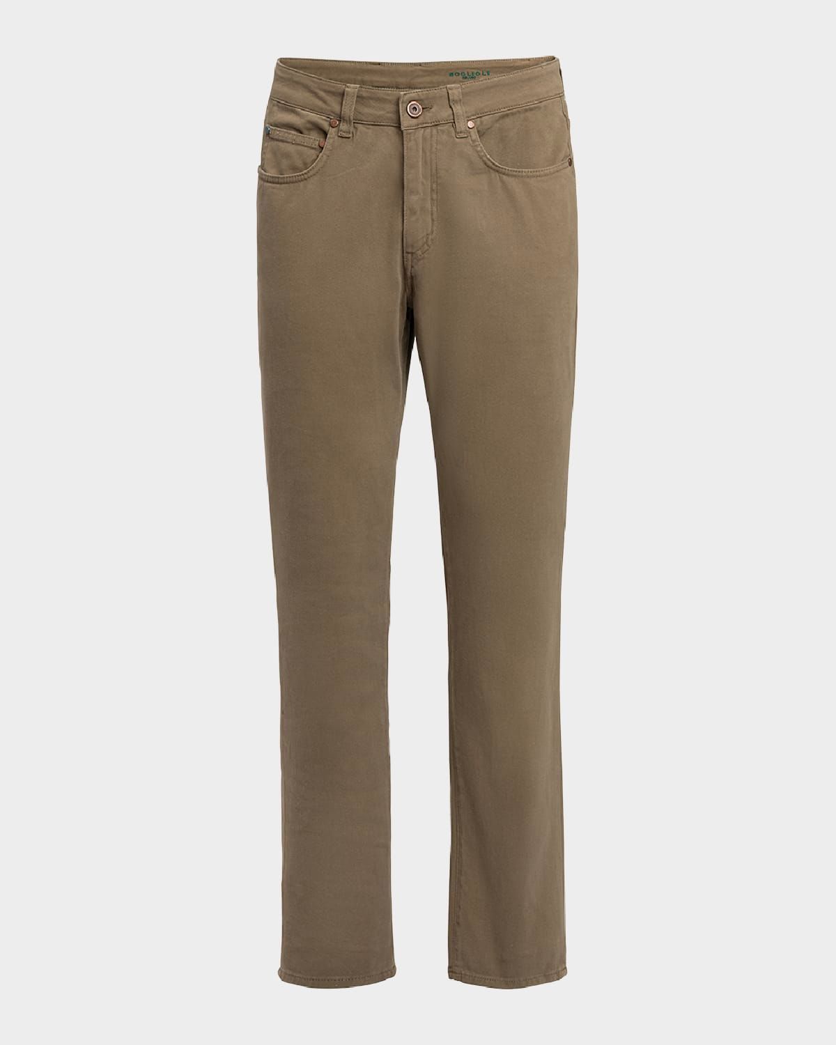 Men & apos;s Washed Cotton 5-Pocket Pants