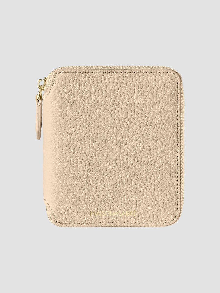 Maison de Sabre Women's Small Leather Zip Around Wallet - Saharan Brown