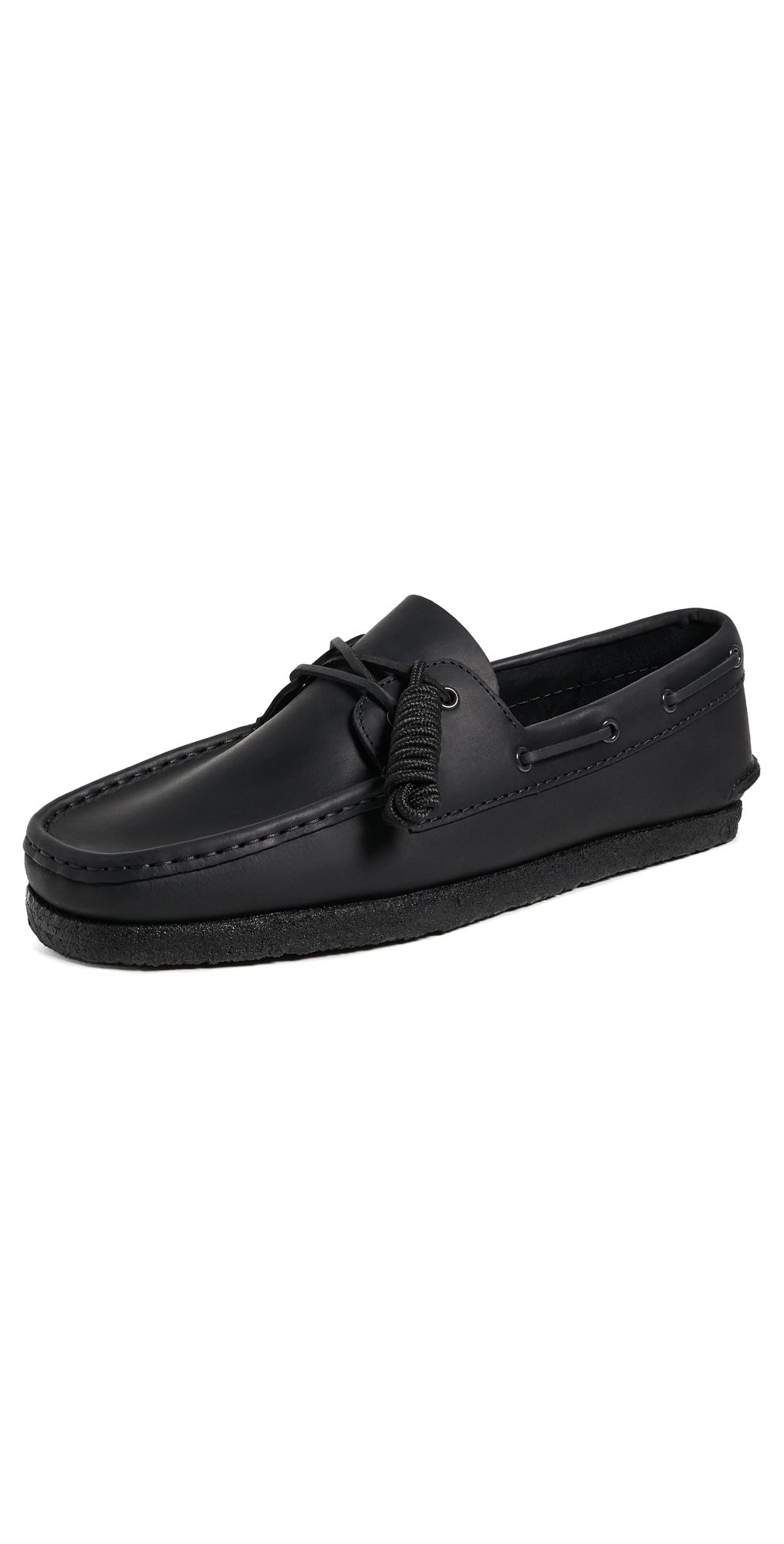 Clarks Godney Boat Shoes Black Leather 10
