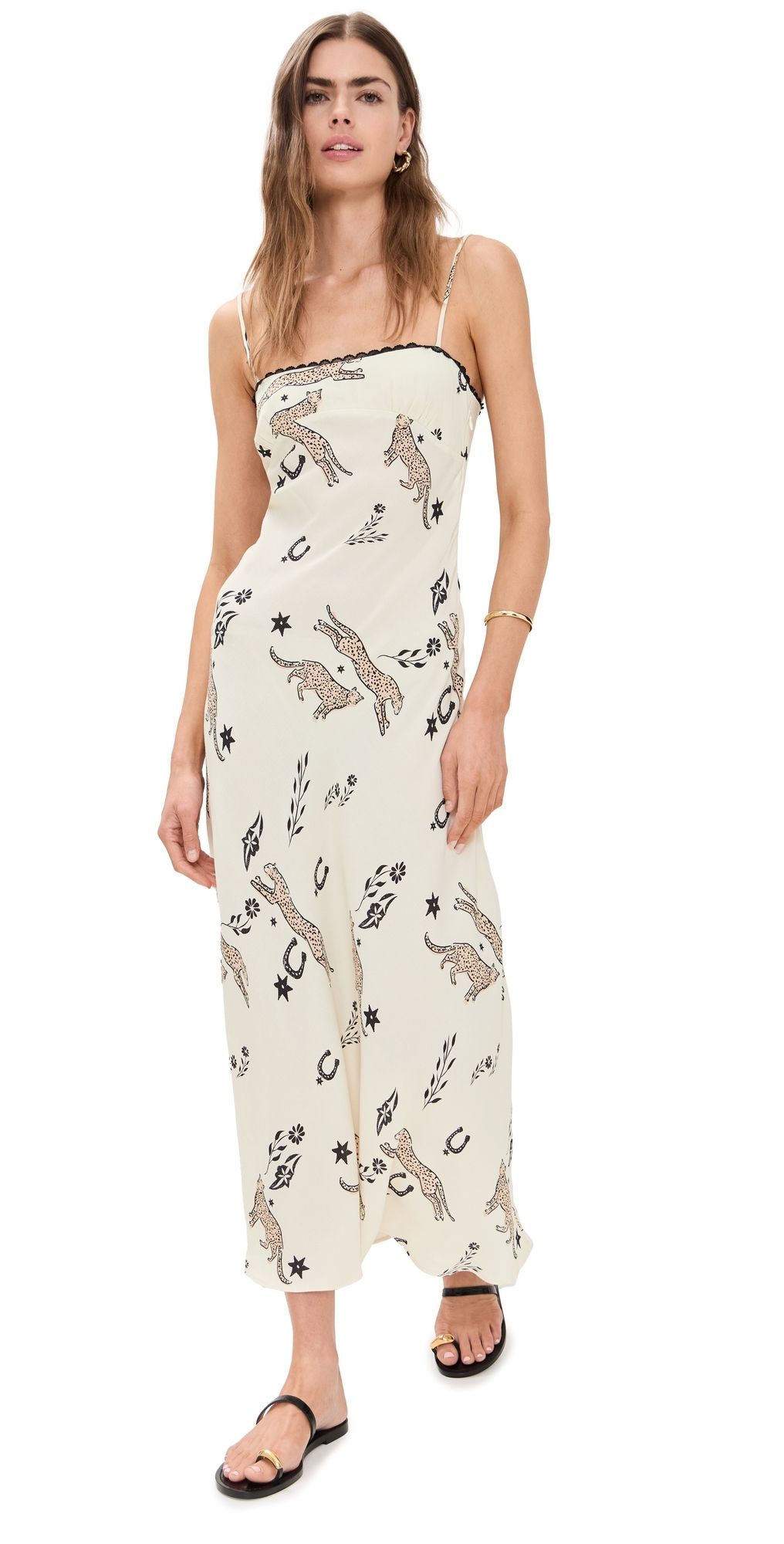 VRG GRL Cosmic Bias Cut Maxi Dress Cream XS