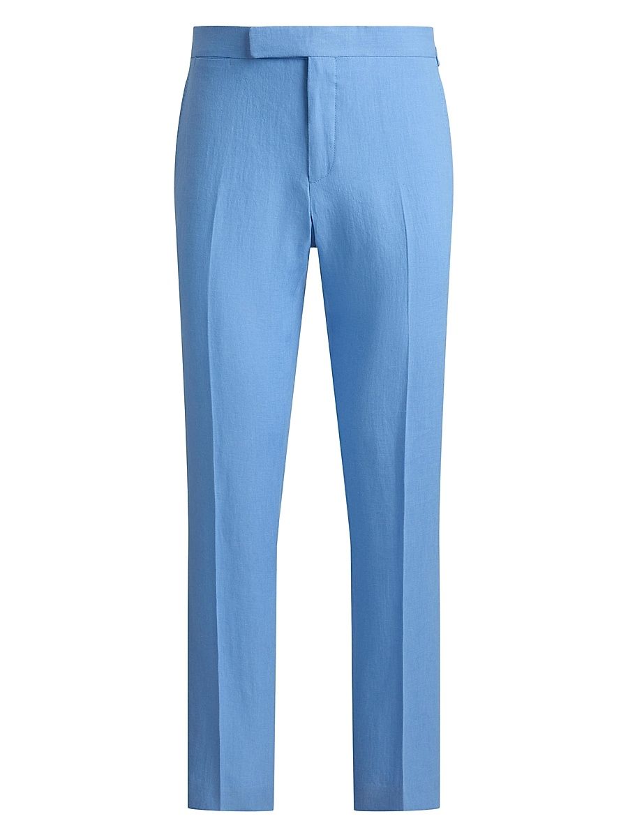 Men's Solid Linen Pants - Sky Blue - Size 40