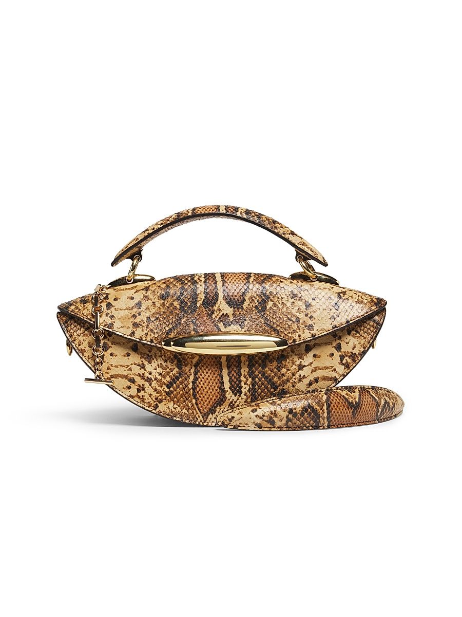 Women's Wavelength Embossed Leather Top Handle Bag - Toffee