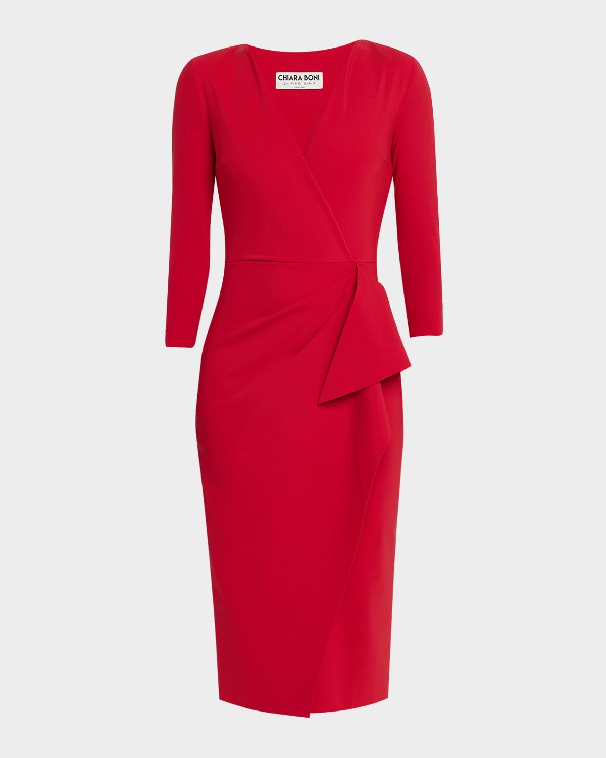 Zuhur Side-Ruffle Bodycon Midi Dress