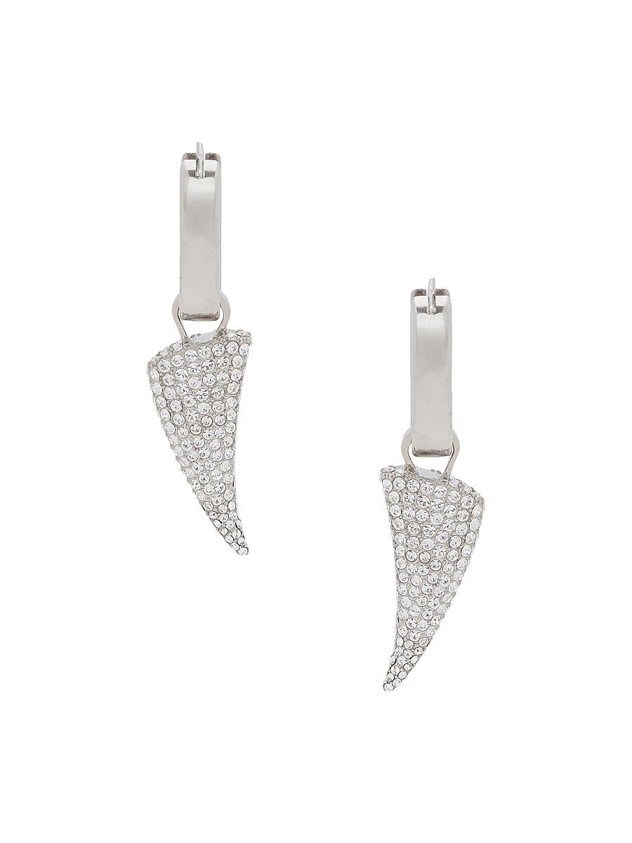 Women's Silvertone & Crystal Tiger Claw Drop Earrings - Silver Grey