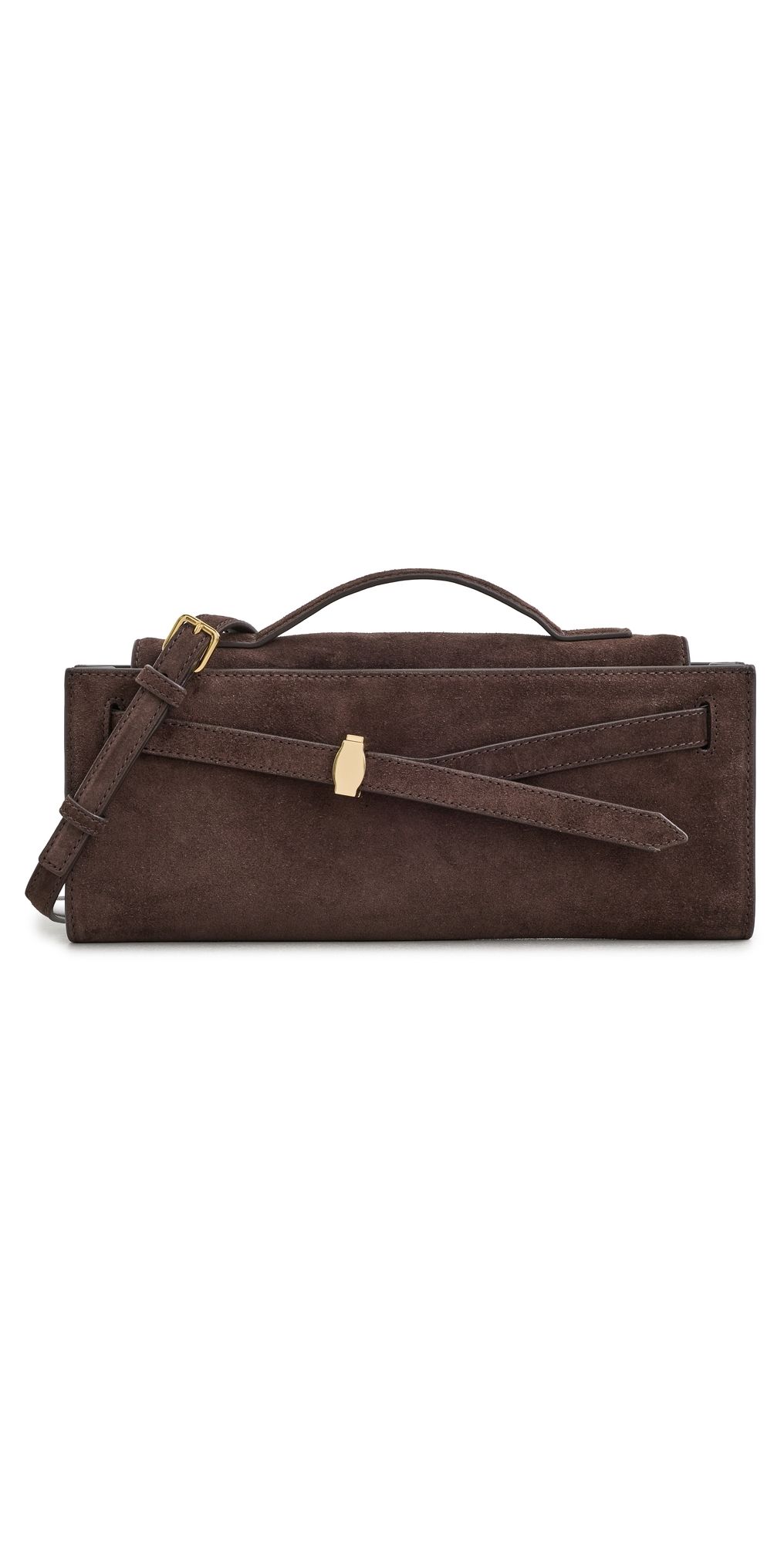 Veronica Beard Suede Dash Clutch Bag Espresso One Size