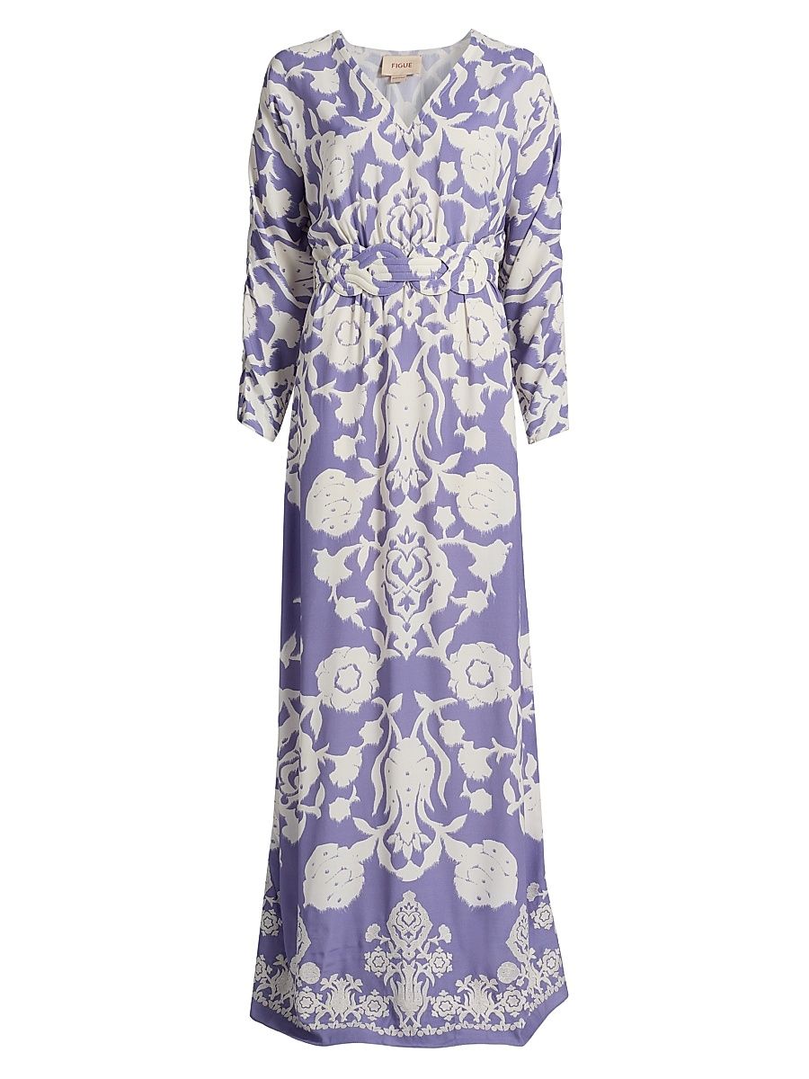 Women's Calico Printed Maxi Dress - Caspian Amethyst Purple - Size Large