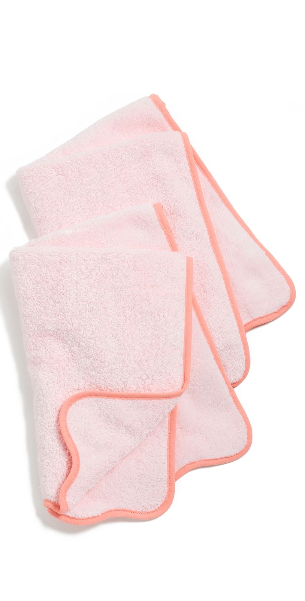Weezie Scallop Hand Towels 2 Pack Light Pink One Size
