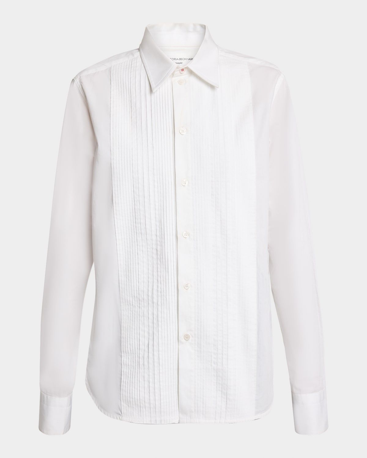Pintucked Cotton Poplin Shirt