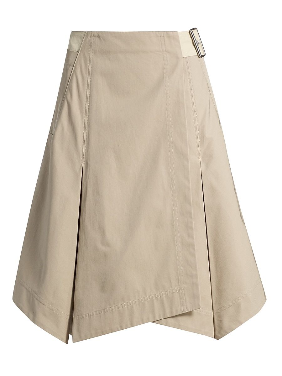 Women's Two-Tone Handkerchief Hem Wrap Skirt - Khaki Birch - Size 12