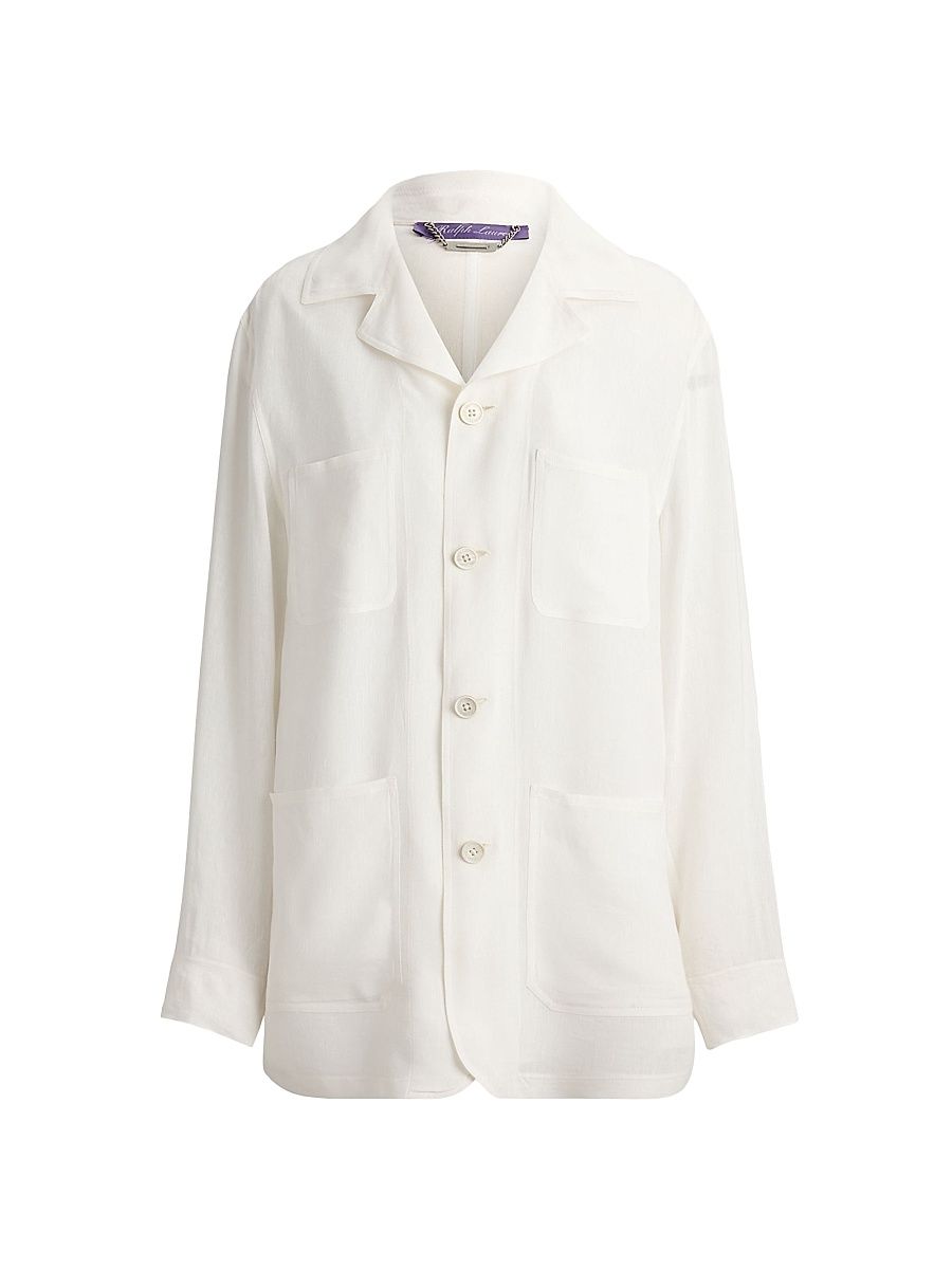Women's Trish Linen Voile Jacket - Cream - Size 8