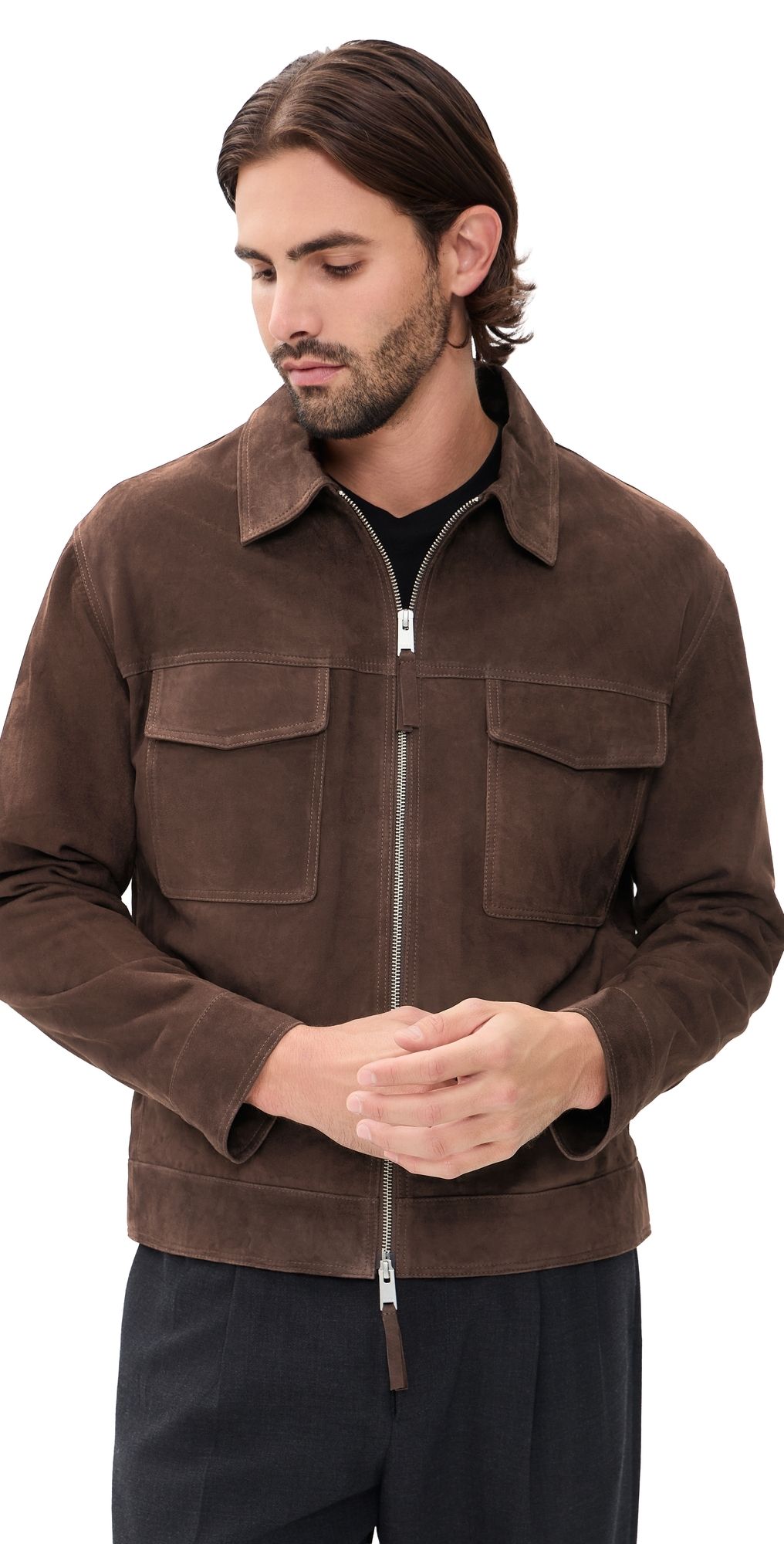 ARMA Kale Goat Suede Sturdy Jacket Mud Brown 52