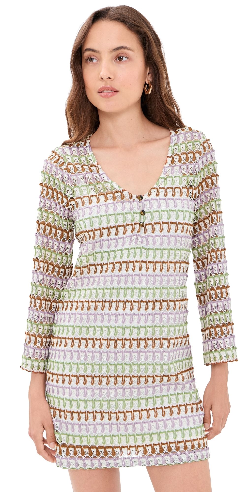 Veronica Beard Jean Novien Dress Deep Ochre/Dove Multi M