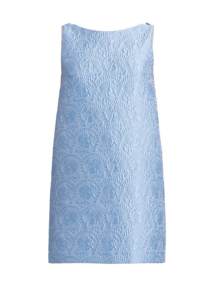 Women's Brocade Shift Minidress - Glicine Viola Chiari - Size 12