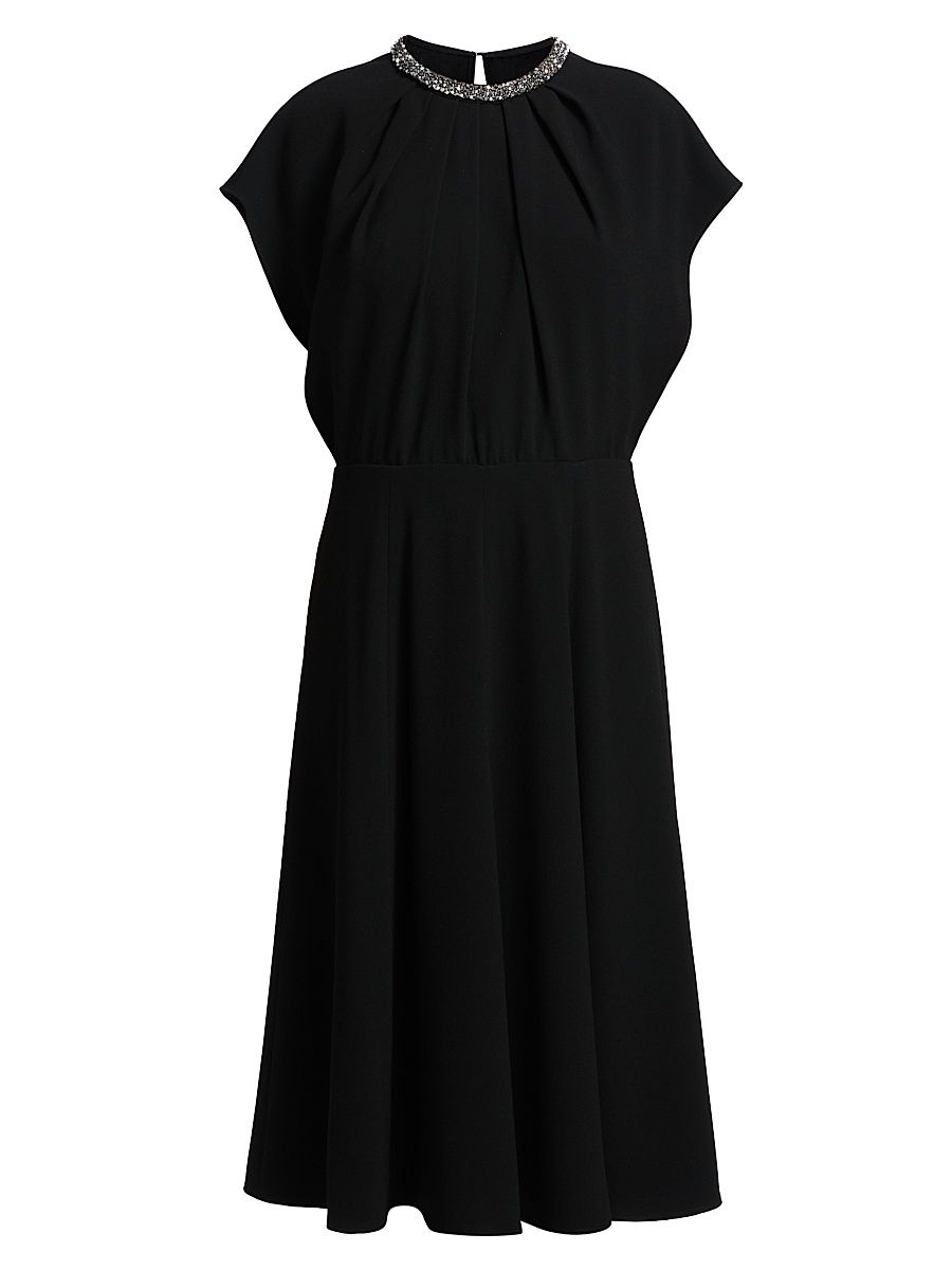 Women's Embellished Cocktail Midi-Dress - Black - Size 16