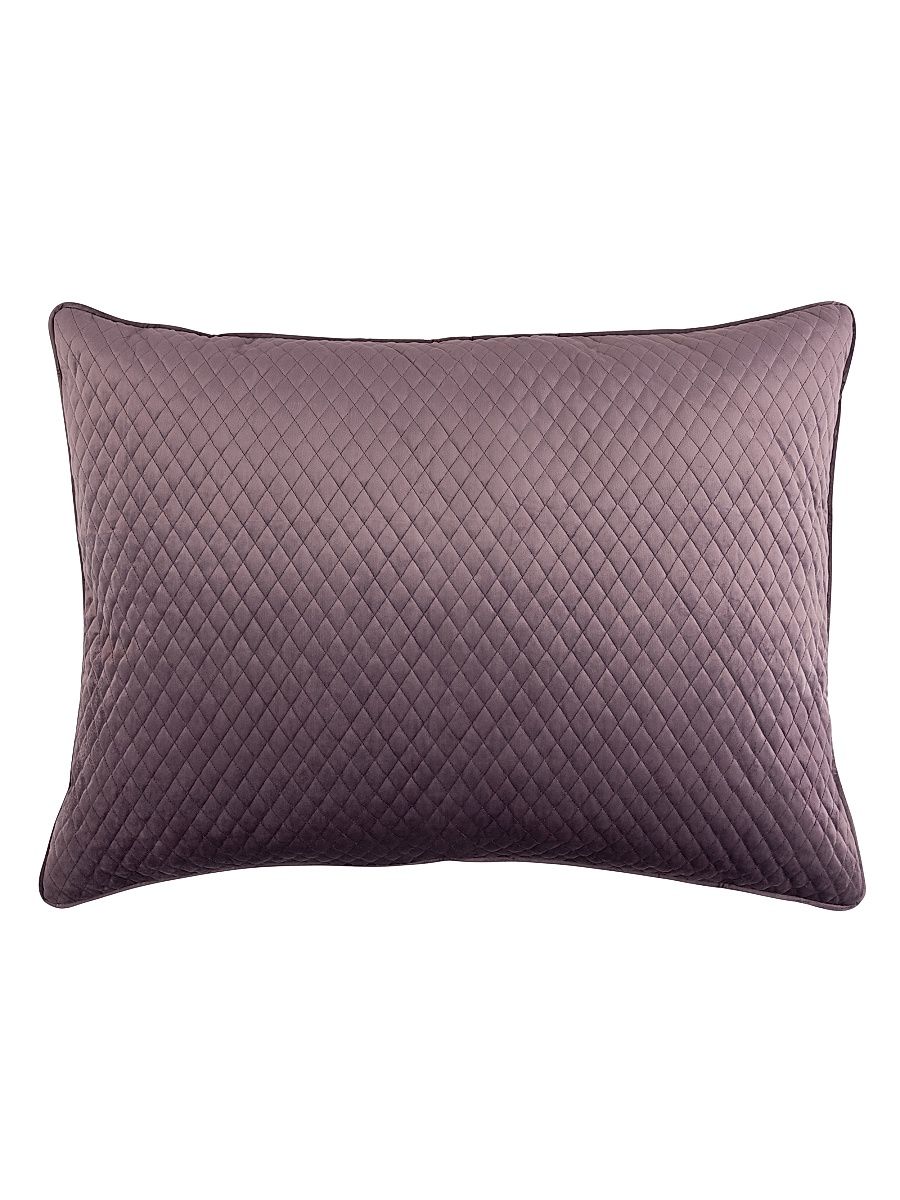Valentina Velvet Quilted Standard Pillow - Raisin
