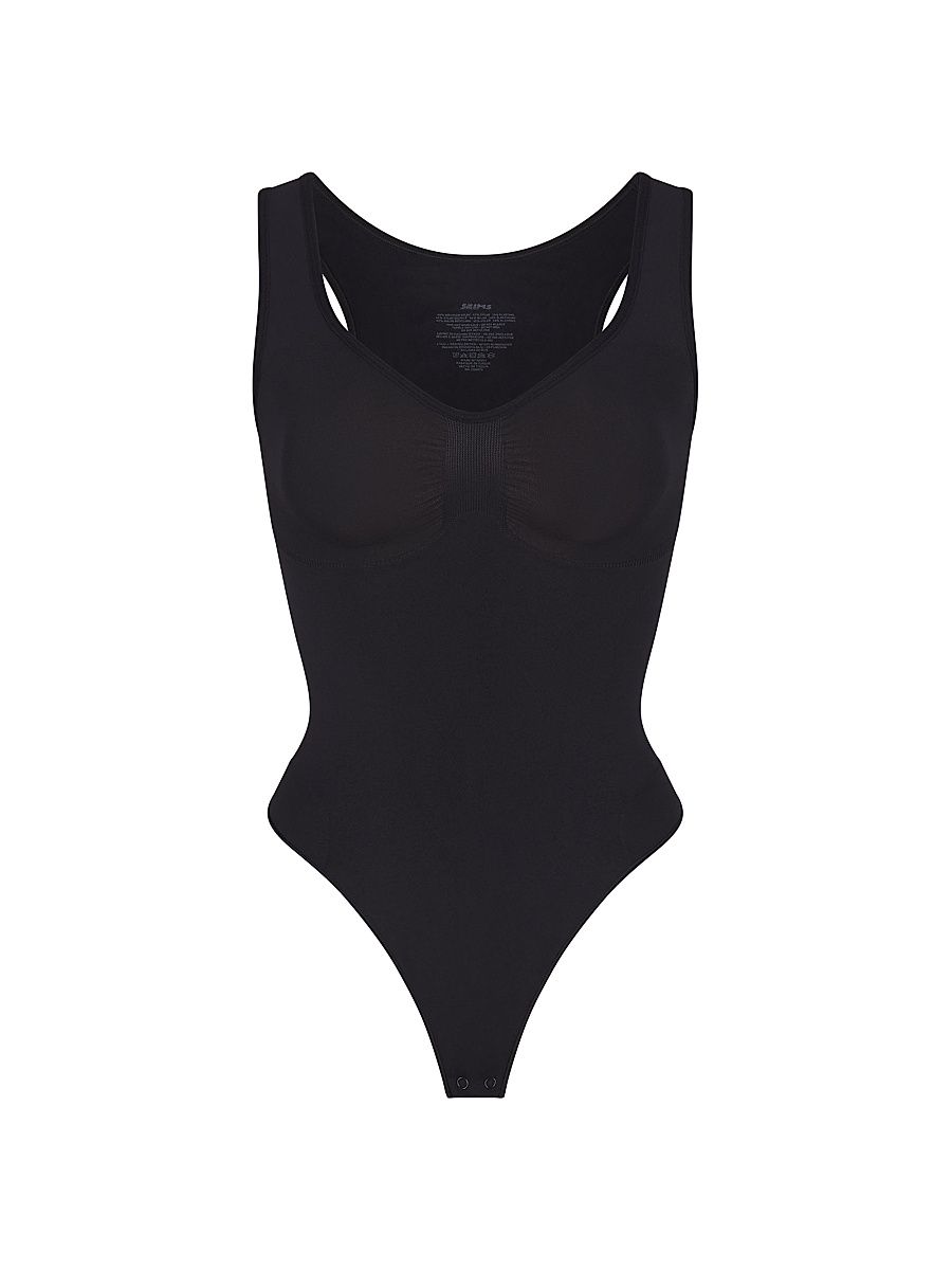 Women's Seamless Sculpt Scoopneck Thong Bodysuit - Sand - Size XS