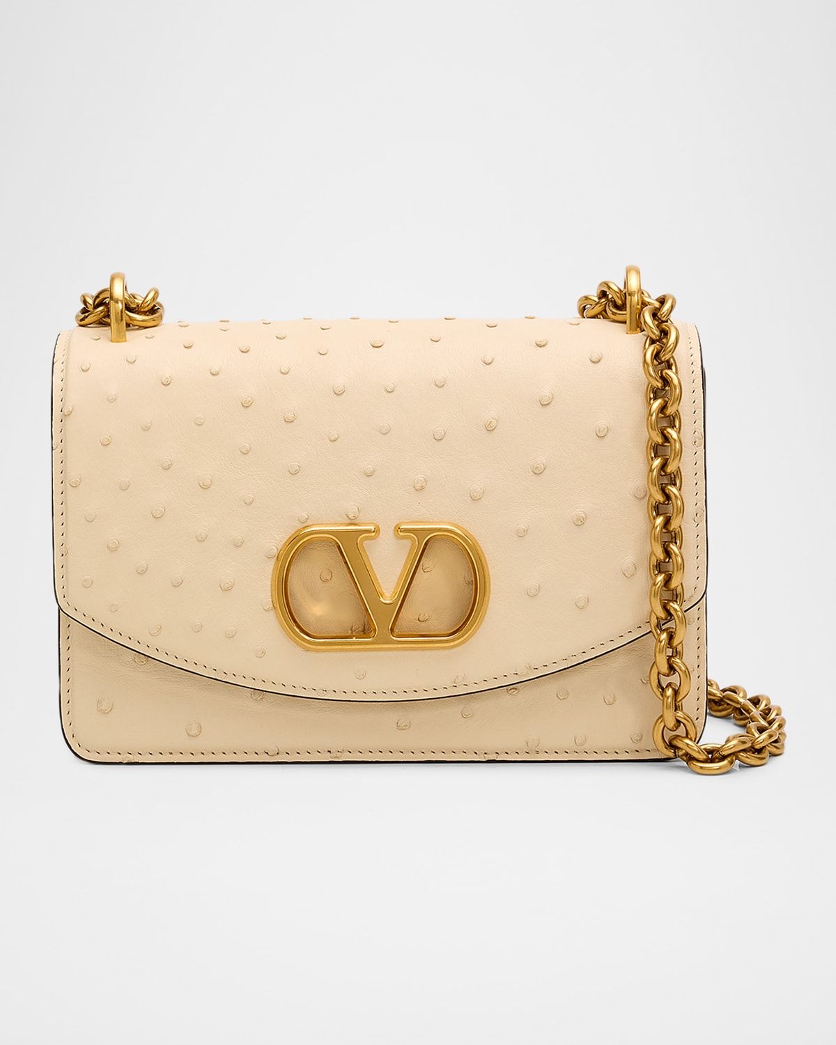Vain Ostrich Leather Shoulder Bag