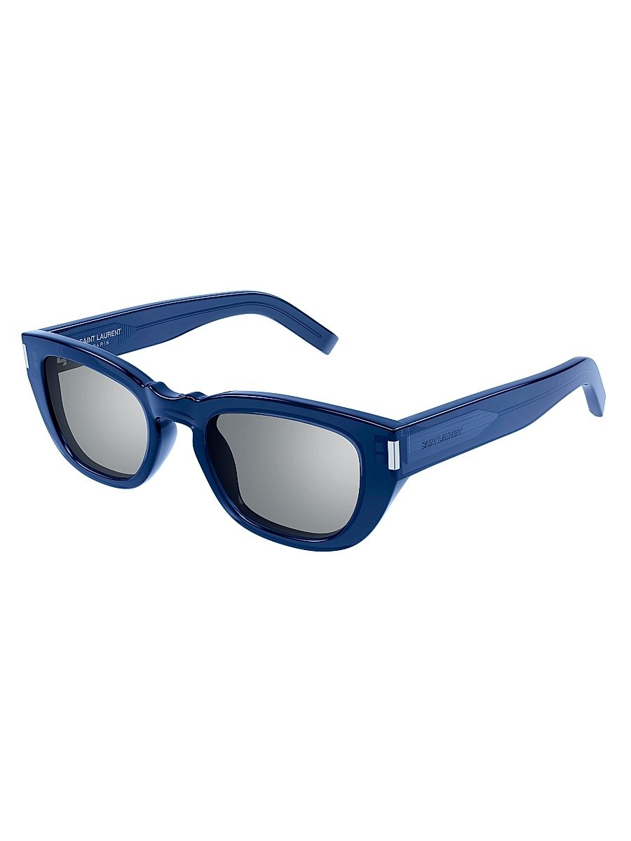 Men's Fashion Newness 51MM Rectangular Acetate Sunglasses - Blue