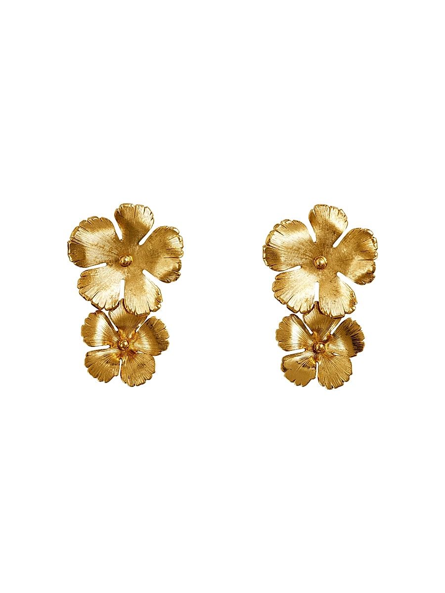 Women's Collette 18K-Gold-Plated Hibiscus Drop Earrings - Gold