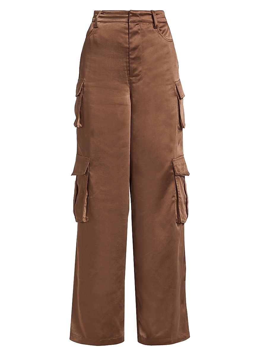Women's The Satin Cargo Pants - Macchiato - Size 4