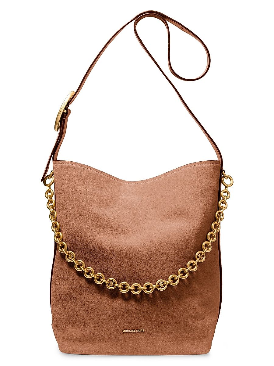 Women's Nolita Large Suede Shoulder Bag - Luggage
