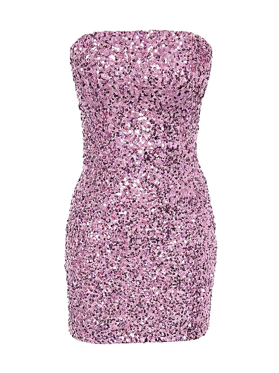 Women's Kyla Sequined Strapless Minidress - Lilac - Size XL