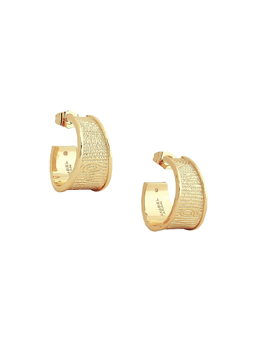 Women's Enchanted Forest 18K Gold-Plated Bark Hoops - Gold