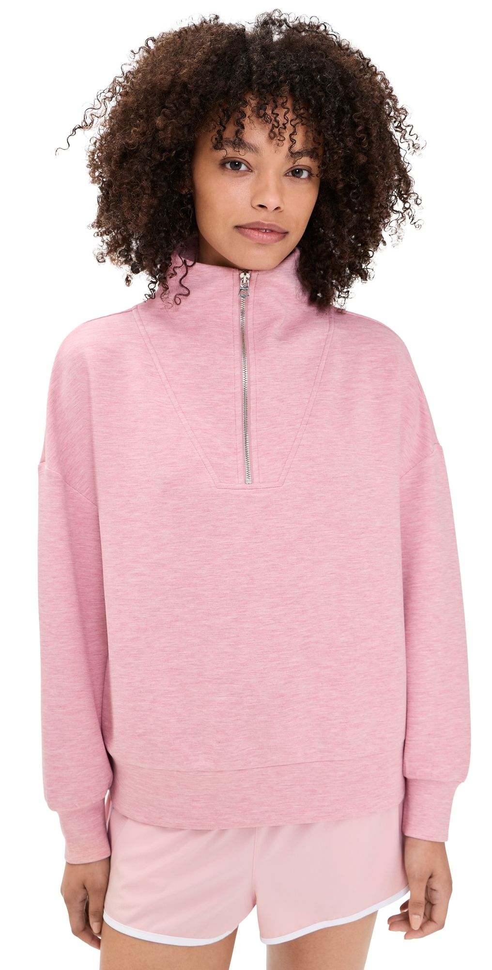 Varley Hawley Half Zip Sweatshirt Rose Marl S