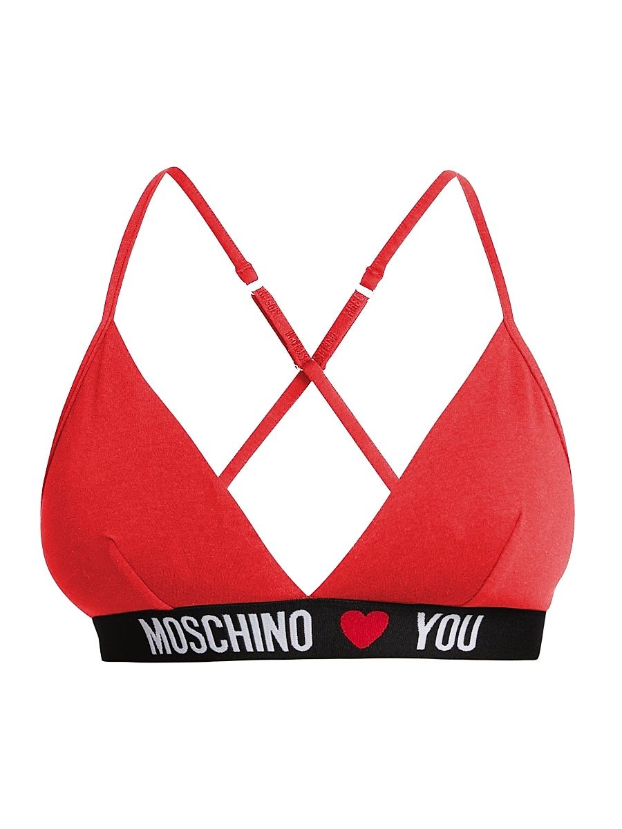 Women's Moschino Intimo Donna Triangle Bra - Red - Size Large