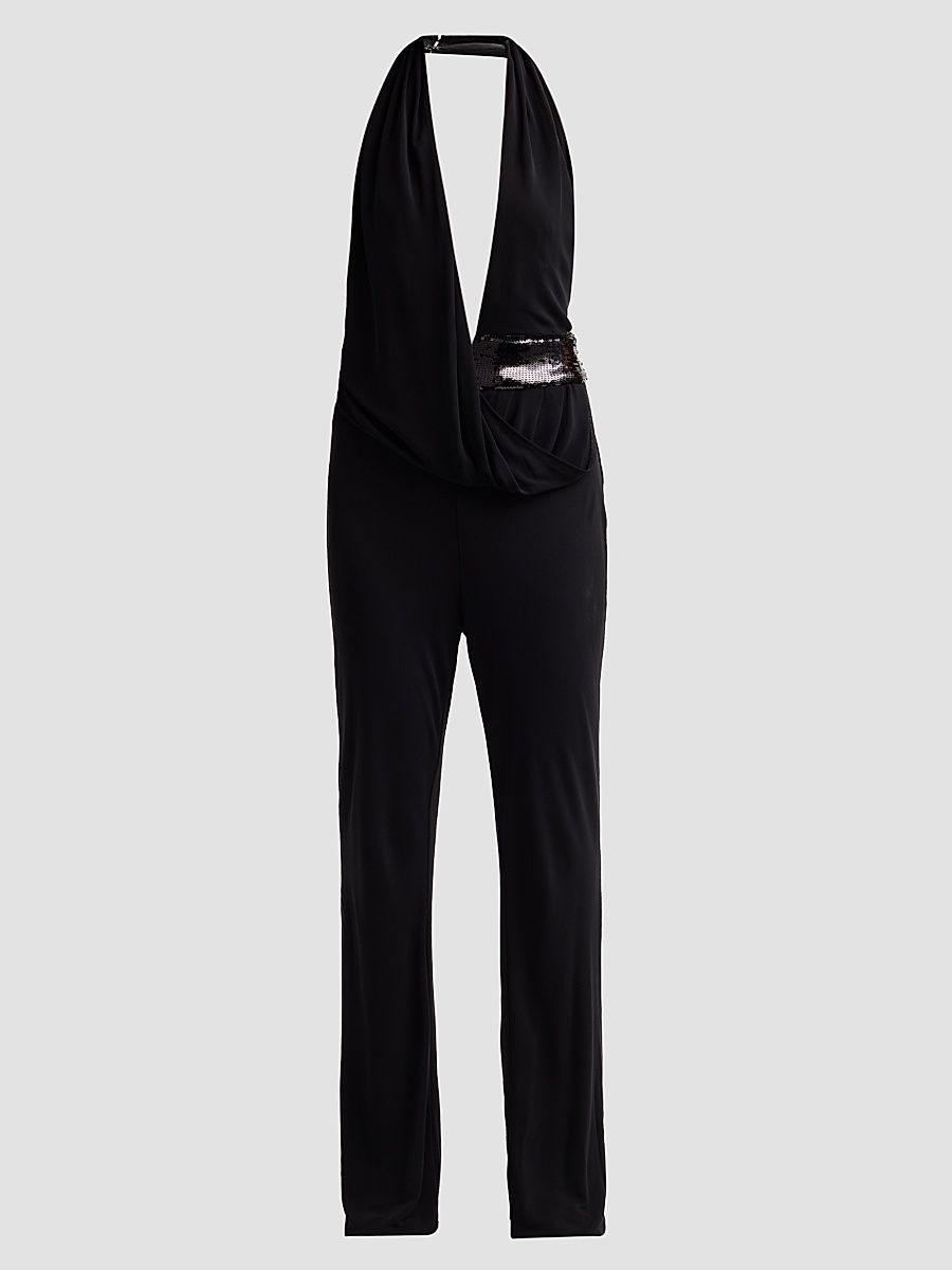 Women's Whitney Halterneck Jumpsuit - Black - Size 12