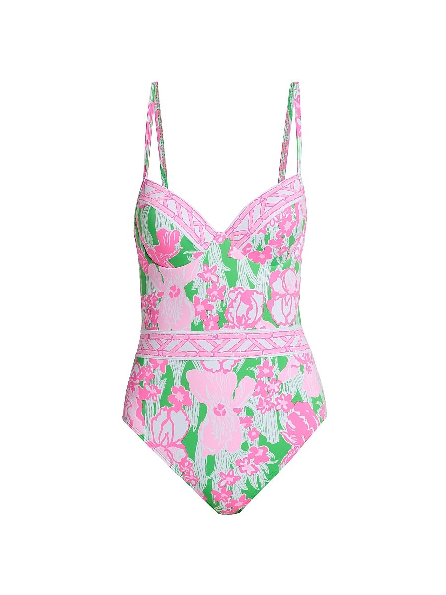 Women's Palma Floral One-Piece Swimsuit - Putting Green Hannah - Size 12