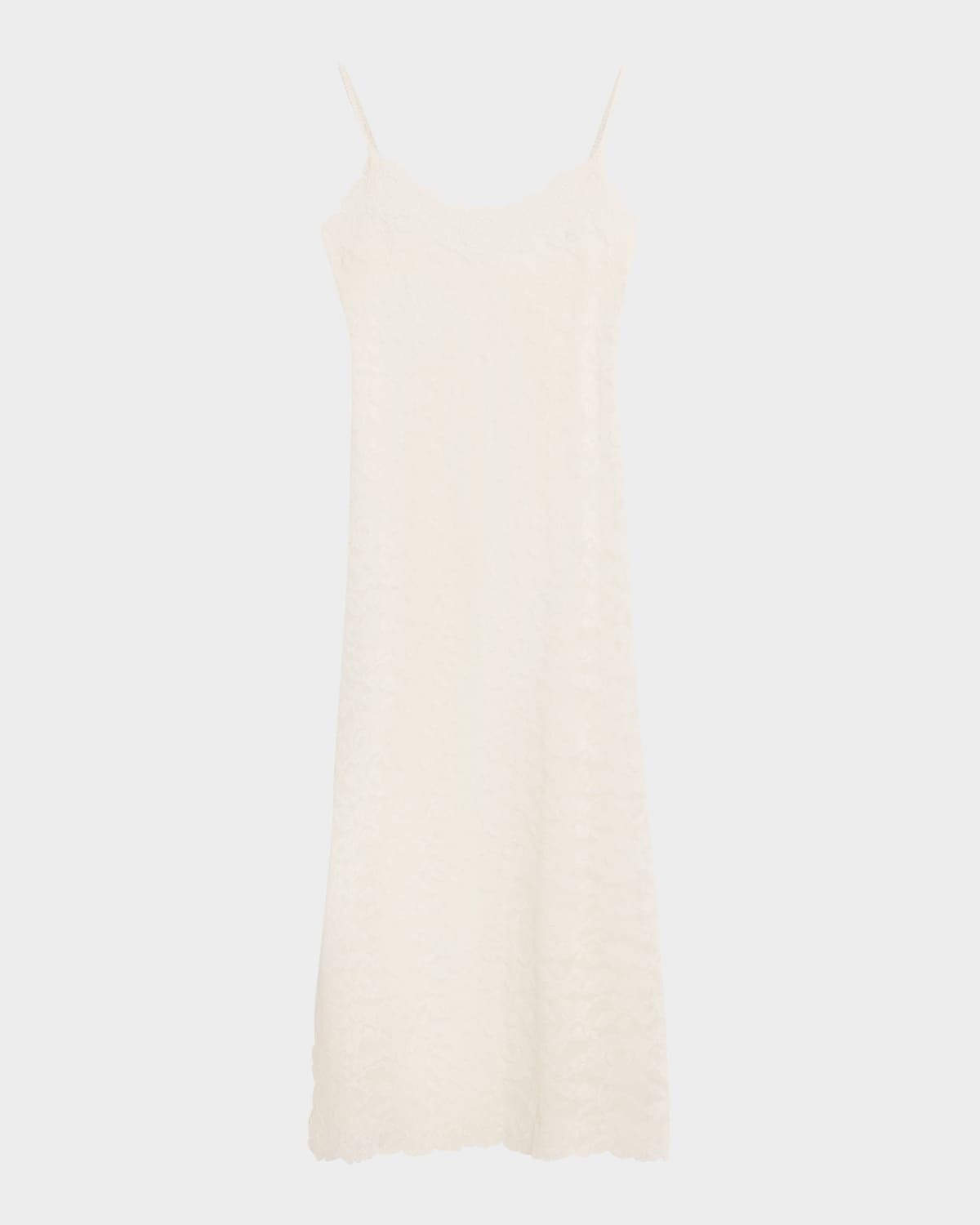 Peony Side-Slit Floral Lace Nightgown