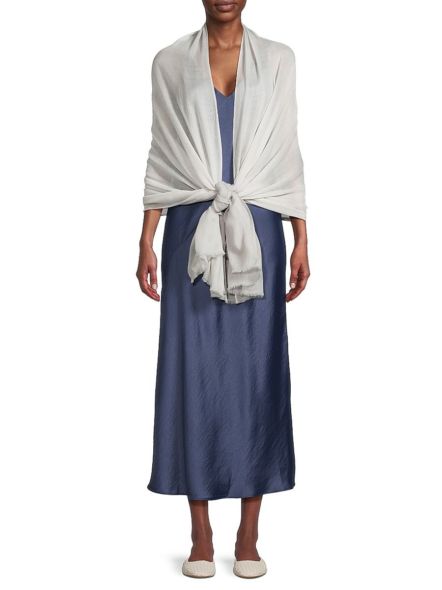 Women's Summer Kiri Cashmere Shawl - Light Grey